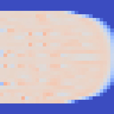 This image shows how the tracer is affected and a noise appears when the solid is present.