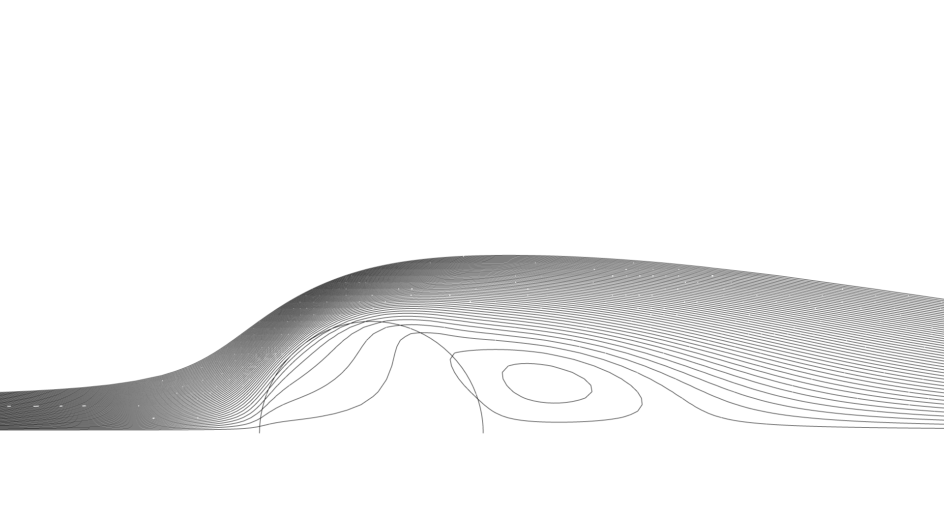 Streamlines behind a porous cylinder for Da=0.001
